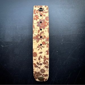 Handmade upcycled belt rustic leather and cork cuff bracelet v2